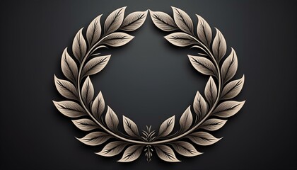 Laurel wreath leaf circle template for design elements