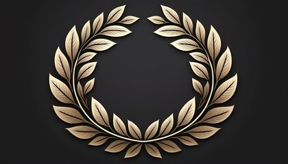 Laurel wreath leaf circle template for design elements