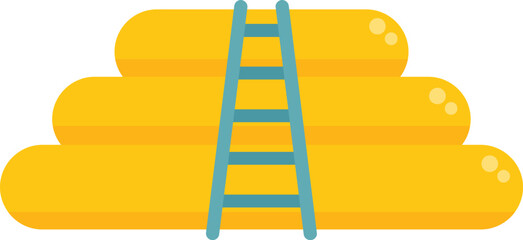Illustration of a yellow gas pipeline delivering natural gas with an access ladder for maintenance