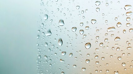 Water Drops on Glass with Soft Background Color