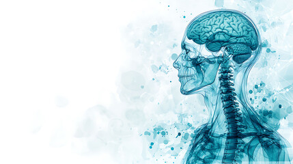 Modern healthcare card focused on the future of AI in radiology featuring a clean design with a large blank space on the lower center accented by abstract imaging patterns