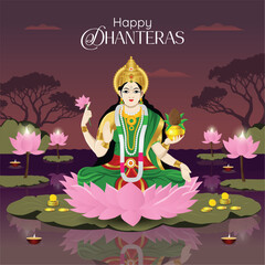 Happy Dhanteras Greetings VEctor