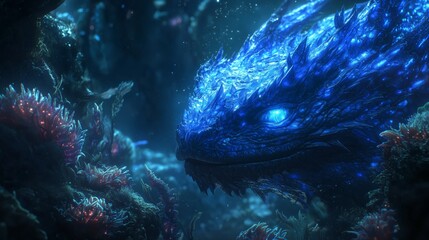 Bioluminescent Creatures in Underwater Environment