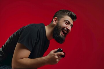 A joyful gamer with an expressive smile plays games passionately, engaging with viewers from his cozy space. His lively spirit brings charm to the streaming experience.