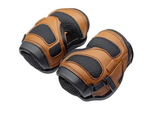 Protective knee pads for sports, white isolate background. transparent background.