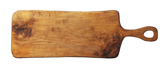 Wooden cutting board, isolated on a white background transparent background.
