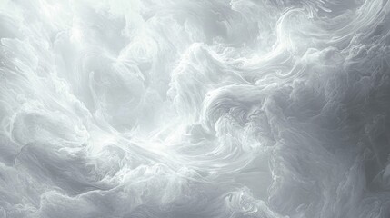 Ethereal Abstract Background with Swirling Gray and White Clouds for Relaxation and Wellness Design