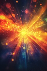 Fototapeta premium Abstract Dynamic Burst of Light Beams Radiating in Bright Colors for Vibrant Designs