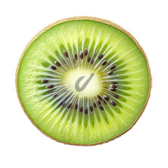 Fresh kiwi slice, white isolate background. transparent background.