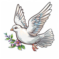 Obraz premium Love white dove vector