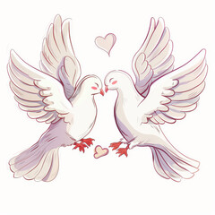 Obraz premium Love white dove vector