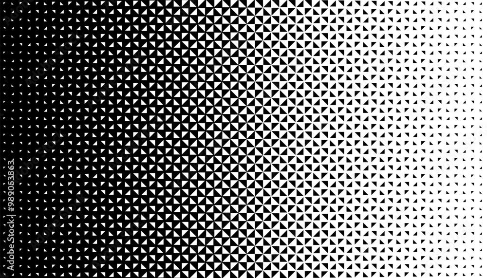 Poster black and white transition of geometric pattern. smooth effect of disappear transform. fade and grai
