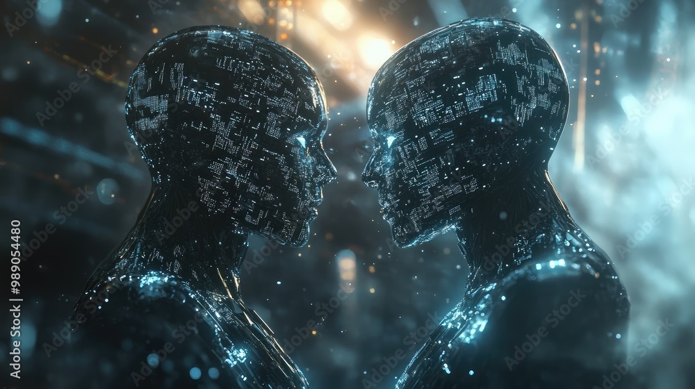 Poster ai robots bridging human interaction and vast data networks through intelligent ai brain systems and