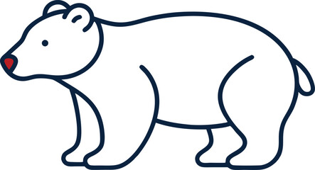 Adorable Polar Bear Cub Enjoying Snowy Playtime Vector Illustration
