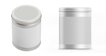 Coffee Tea Sugar Bottles Tea  Container Stainless Steel Tin, 3d illustration, 3d rendering