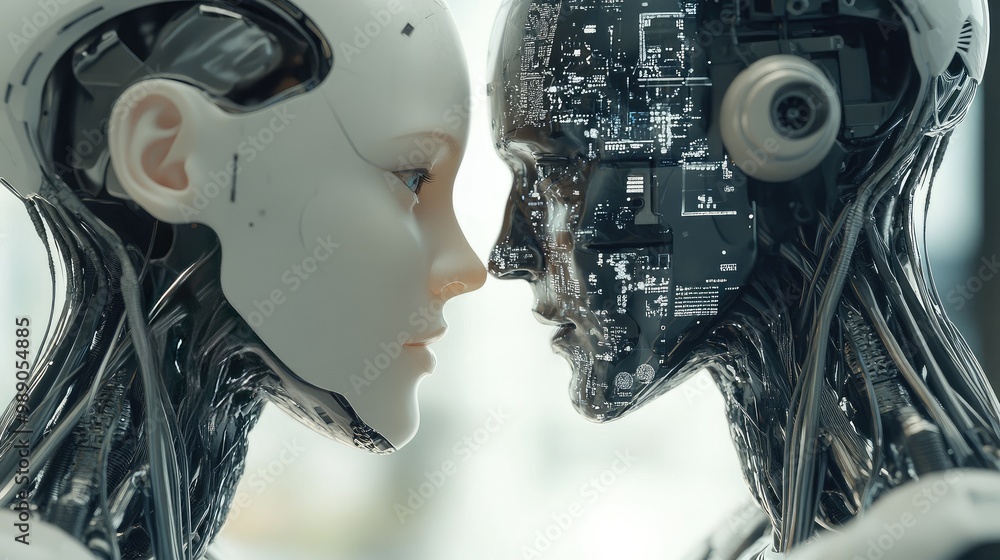 Poster ai robots connecting human interaction to big data networks via intelligent ai brain technology, sof