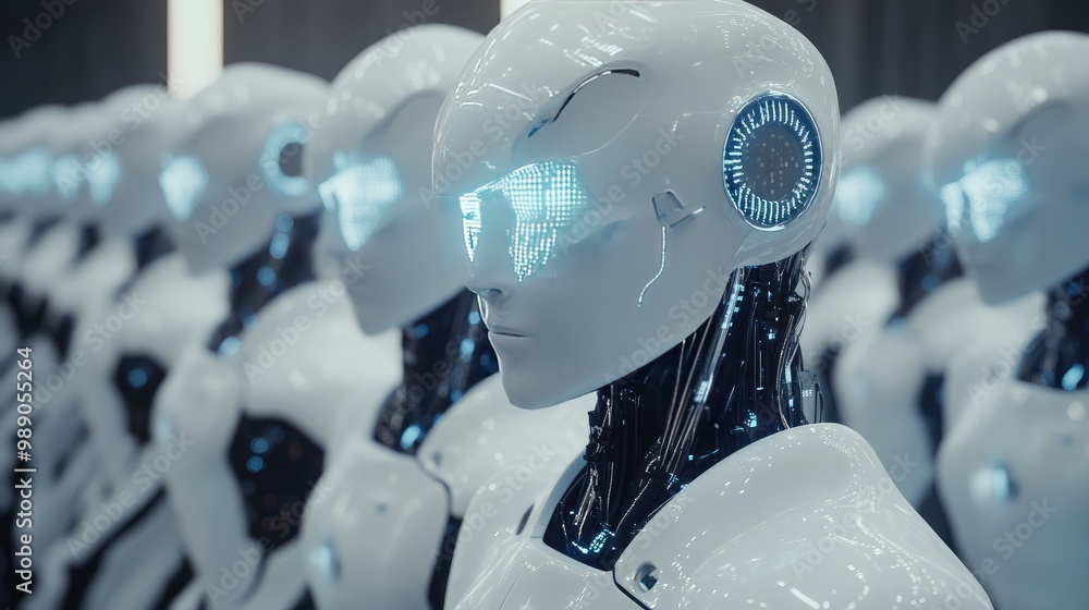 Poster ai robots synchronizing human input with large data networks and intelligent brain technologies, hig