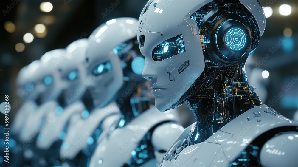 Poster ai robots synchronizing human input with large data networks and intelligent brain technologies, hig