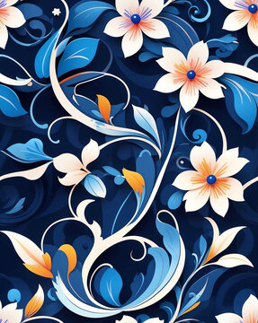 Navy floral deals