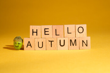 Autumn message with acorn
