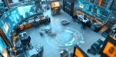 Futuristic Tech Control Room