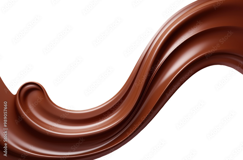 Poster close-up image showcasing the intricate, smooth flow of a chocolate swirl, highlighting the deep, ri