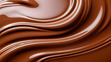 A visually striking abstract image with glossy, rich brown swirls, creating a dynamic sense of movement and luxury.