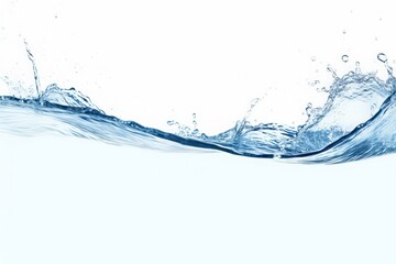 A large wave of water is crashing against a white background. The water is clear and calm, with small ripples forming around the edges. Generative AI