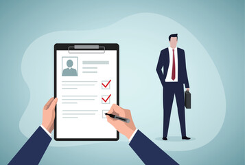 Search for an employee in the company.Searching the best candidate or job. Performance evaluation.Job interview horizontal banner. HR concept.