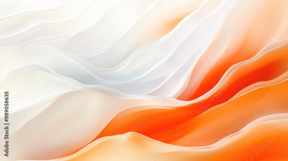 Aufkleber a vibrant white-orange gradient with dynamic flowing wave patterns, creating a fresh and eco-friendl