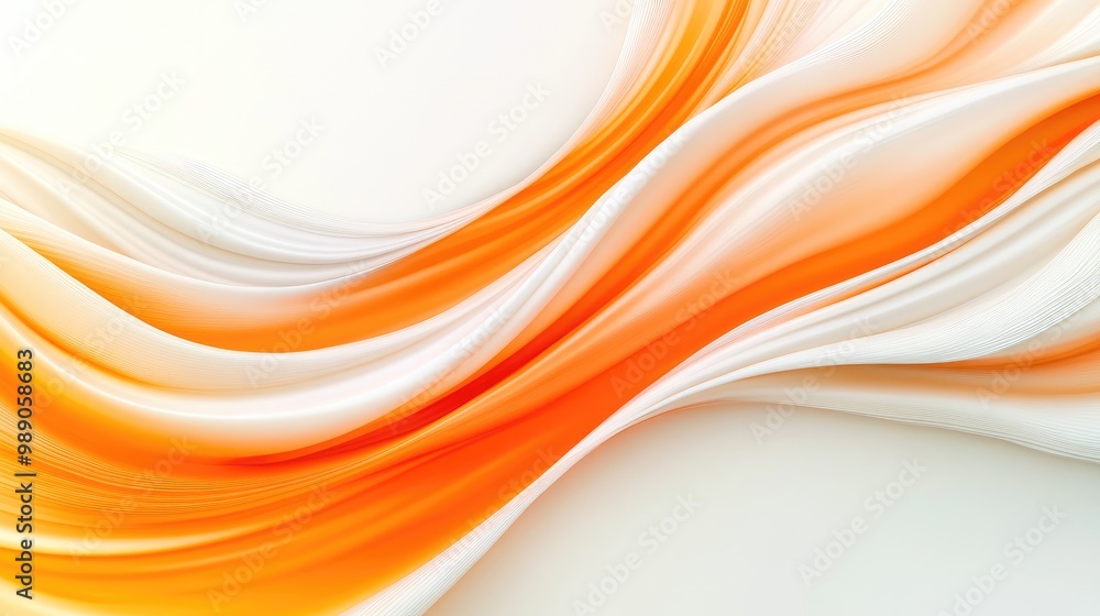 Poster a vibrant white-orange gradient with dynamic flowing wave patterns, creating a fresh and eco-friendl