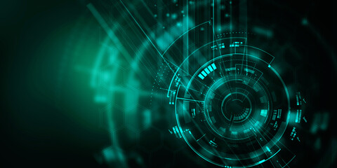 2d illustration Abstract futuristic electronic circuit technology background