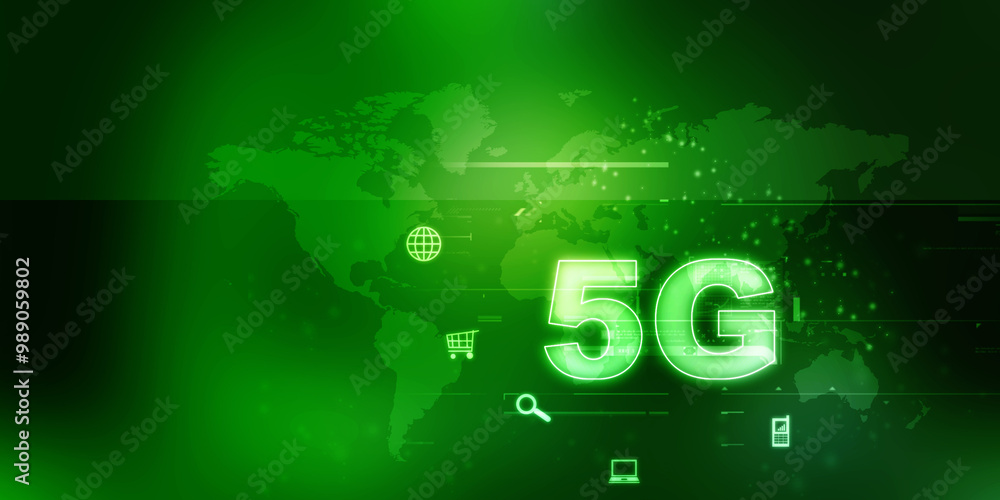 Poster 2d rendering 5g network 5g connection