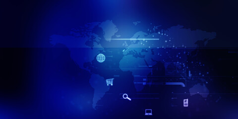 2D illustration Digital Abstract Business Networking background