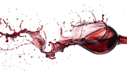 Abstract delicious red wine wave, dynamic shape, design element isolated on white background.