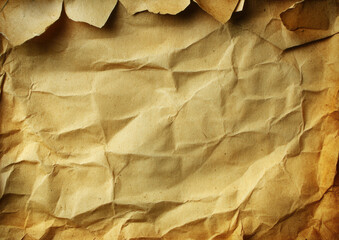 Crumpled Vintage Paper with Rough Torn Edges