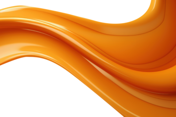 Elegant smooth orange waves flowing across a white canvas, representing modern design and creativity through digital art forms.