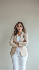 Portrait of a confident businesswoman with a neutral facial expression