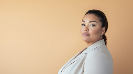Portrait of a confident businesswoman with a neutral facial expression