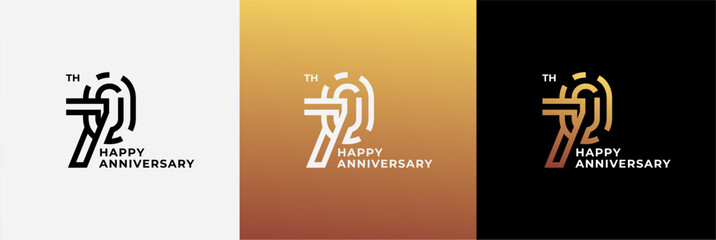 Logo 70th, 70 years anniversary, Creative design template for celebration, greeting, birthday and invitation. Editable file