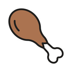 Juicy chicken leg icon, ideal for food menus and cooking menu