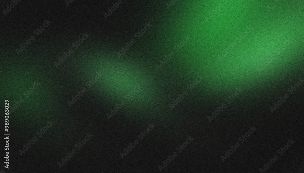 Poster mesmerizing abstract background with grainy texture and vibrant green lights emerging from darkness,