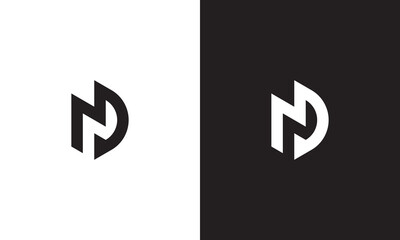 ND logo, monogram unique logo, black and white logo, premium elegant logo, letter ND Vector