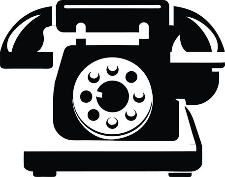 recommend clip art: Old vintage retro rotary telephone silhouette