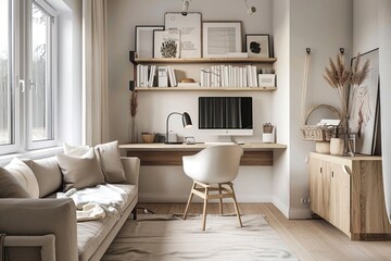 Home office interior design architecture electronics.