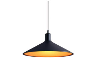 Stylish pendant lamp with warm glow, perfect for modern interiors. transparent background