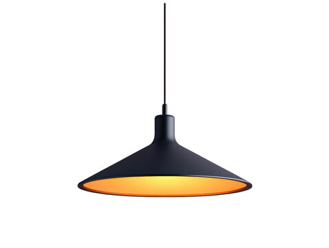 Stylish pendant lamp with warm glow, perfect for modern interiors. transparent background