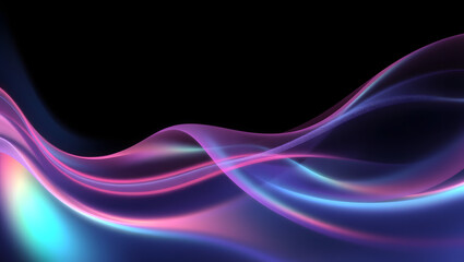 Obraz premium abstract holographic smooth wave on black background
