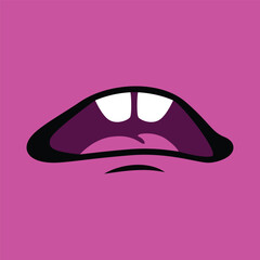 Monster mouth illustration design isolated on pink background
