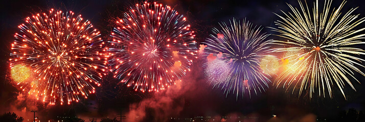 Naklejka premium Copper Game Show Fireworks: Bursting Fire Design